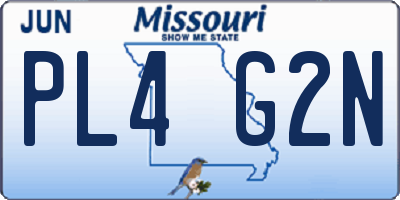 MO license plate PL4G2N