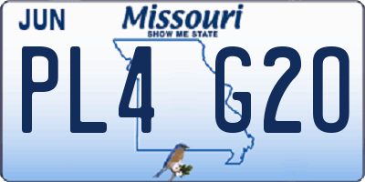 MO license plate PL4G2O