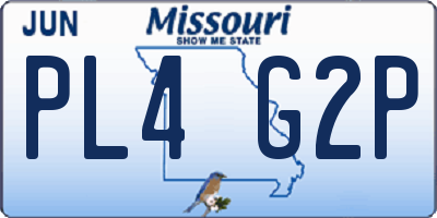 MO license plate PL4G2P