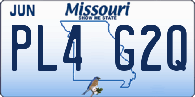 MO license plate PL4G2Q