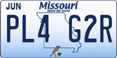 MO license plate PL4G2R