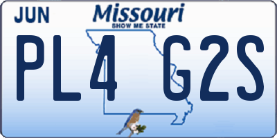 MO license plate PL4G2S