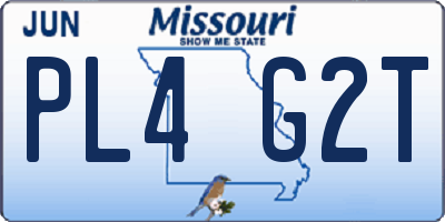 MO license plate PL4G2T