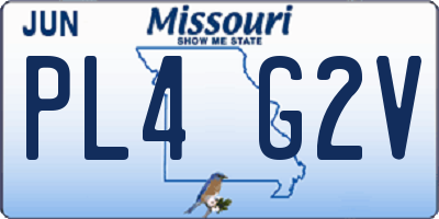 MO license plate PL4G2V