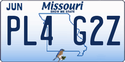 MO license plate PL4G2Z