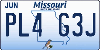 MO license plate PL4G3J
