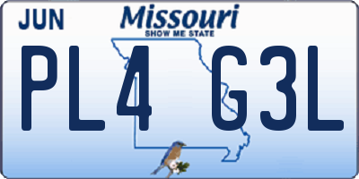 MO license plate PL4G3L