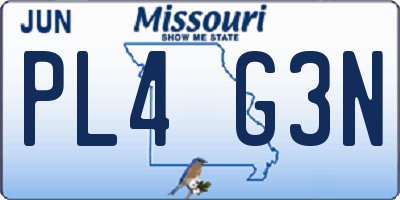 MO license plate PL4G3N