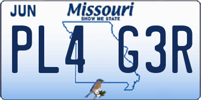 MO license plate PL4G3R
