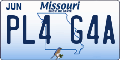 MO license plate PL4G4A