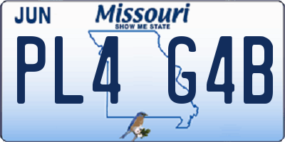 MO license plate PL4G4B