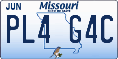 MO license plate PL4G4C