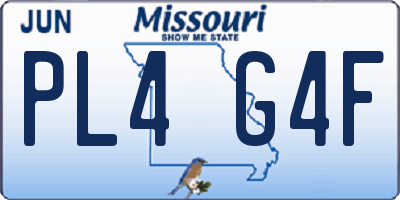 MO license plate PL4G4F
