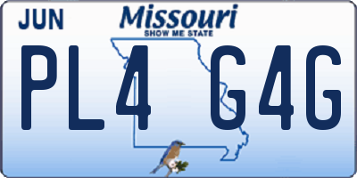 MO license plate PL4G4G