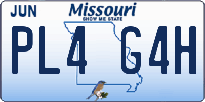 MO license plate PL4G4H