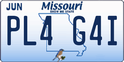 MO license plate PL4G4I