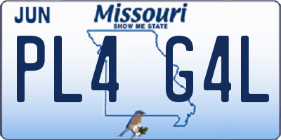 MO license plate PL4G4L