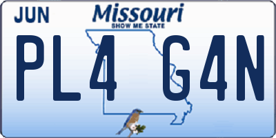 MO license plate PL4G4N
