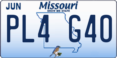 MO license plate PL4G4O