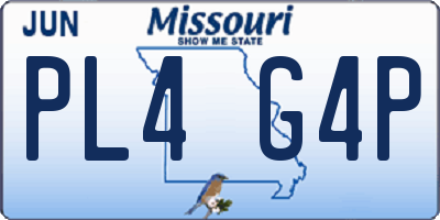 MO license plate PL4G4P