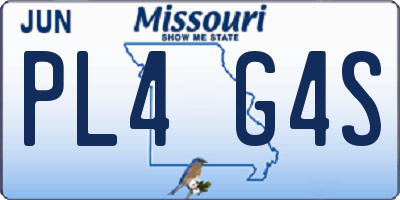 MO license plate PL4G4S