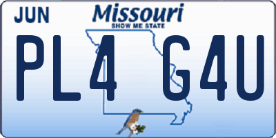 MO license plate PL4G4U