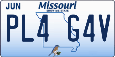MO license plate PL4G4V