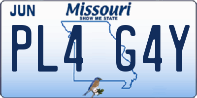 MO license plate PL4G4Y
