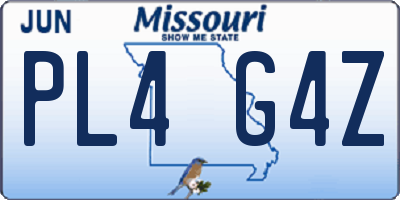 MO license plate PL4G4Z