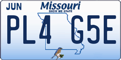 MO license plate PL4G5E