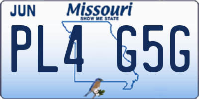 MO license plate PL4G5G