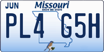 MO license plate PL4G5H