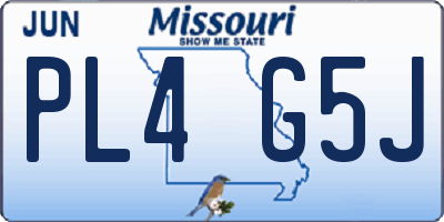 MO license plate PL4G5J