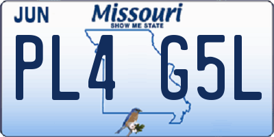 MO license plate PL4G5L
