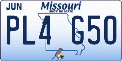 MO license plate PL4G5O