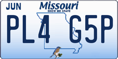 MO license plate PL4G5P