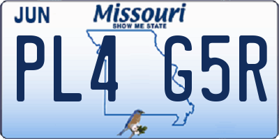 MO license plate PL4G5R