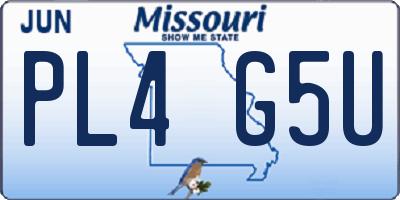 MO license plate PL4G5U