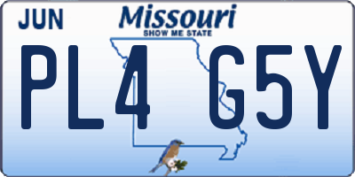 MO license plate PL4G5Y