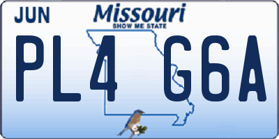 MO license plate PL4G6A
