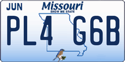 MO license plate PL4G6B
