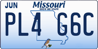 MO license plate PL4G6C