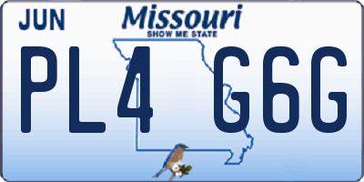 MO license plate PL4G6G
