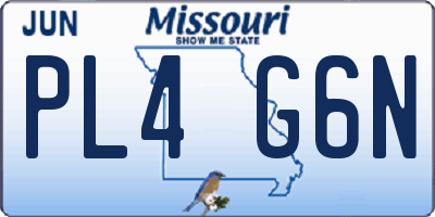 MO license plate PL4G6N