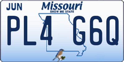 MO license plate PL4G6Q