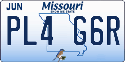 MO license plate PL4G6R