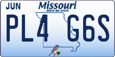 MO license plate PL4G6S