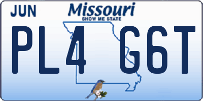 MO license plate PL4G6T
