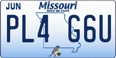 MO license plate PL4G6U