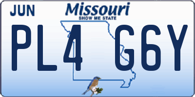 MO license plate PL4G6Y
